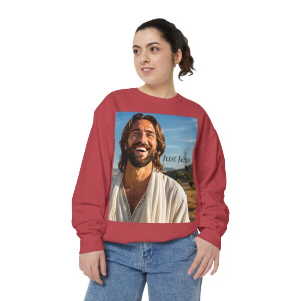 Sweatshirt Unisex with our inspirational  "Just Jesus" Design!! Faith Apparel Gospel Fashion Jumper, Pullover - Image 7
