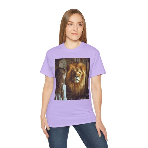 Our 'Lion in the Mirror' Inspirational Design Christian Faith Apparel Unisex Cotton T-Shirt Vintage, Lion of Judah and Aslan-Inspired Gift - Image 24
