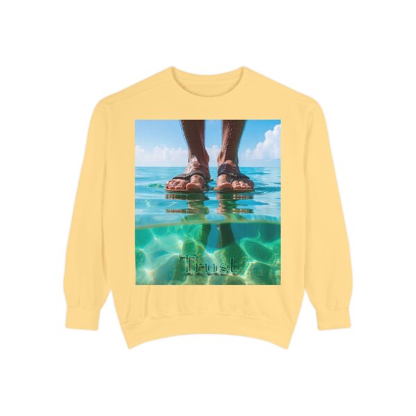 Sweatshirt Unisex Inspirational "Trust"-Walk on Water Design, Christian Apparel, Faith-Based Comfort, Religious Jumper, Gift for Believers - Image 7