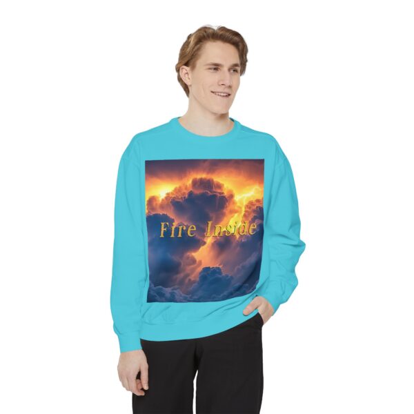 Sweatshirt Unisex Inspirational with our 'Storm Light' "Fire Inside" design! Beauty of Creation Tropical Storm, Jumper, Gift Nature Lovers - Image 19