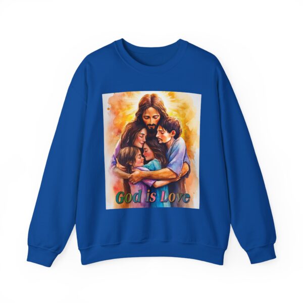 Crewneck Sweatshirt-with our "God is Love" series with Jesus hugging a young family! Inspirational Biblical Vintage Inspired Gift - Image 17