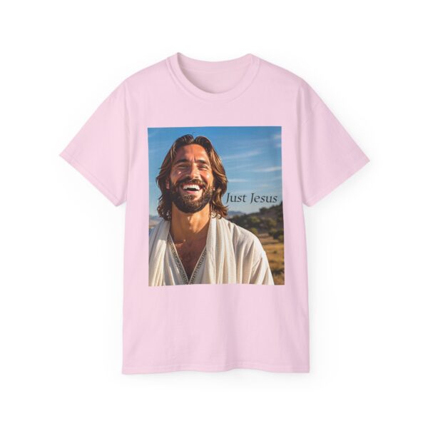 Our inspirational "Just Jesus" Design!! on a Christian Unisex Cotton T-Shirt, Faith Spiritual Apparel, Love Gift - Image 25