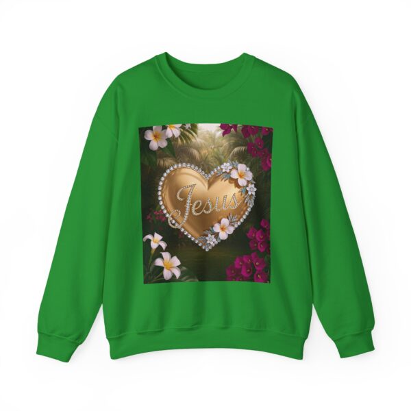 Crewneck Sweatshirt-with our inspirational "Jesus" 'Solid Gold Heart' Design!! Vintage Inspired Faith Apparel, Gospel Fashion Unisex Heavy - Image 15