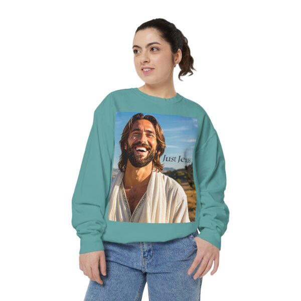 Sweatshirt Unisex with our inspirational  "Just Jesus" Design!! Faith Apparel Gospel Fashion Jumper, Pullover - Image 21