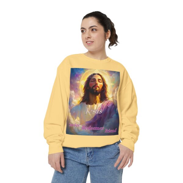 Sweatshirt Unisex our inspirational 'Jesus: Savior, Redeemer, Friend' design! Faith Apparel Gospel Fashion Jumper, Pullover - Image 16