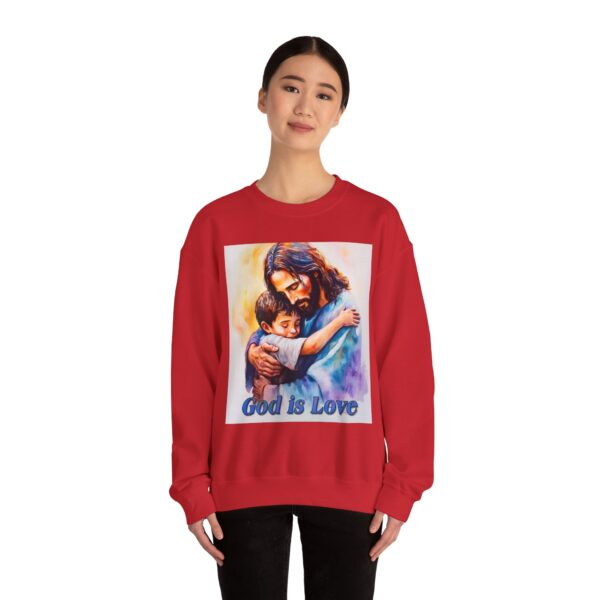 Crewneck Sweatshirt-with our "God is Love" series with Jesus hugging a young boy! Inspirational Biblical Vintage Inspired Gift - Image 26