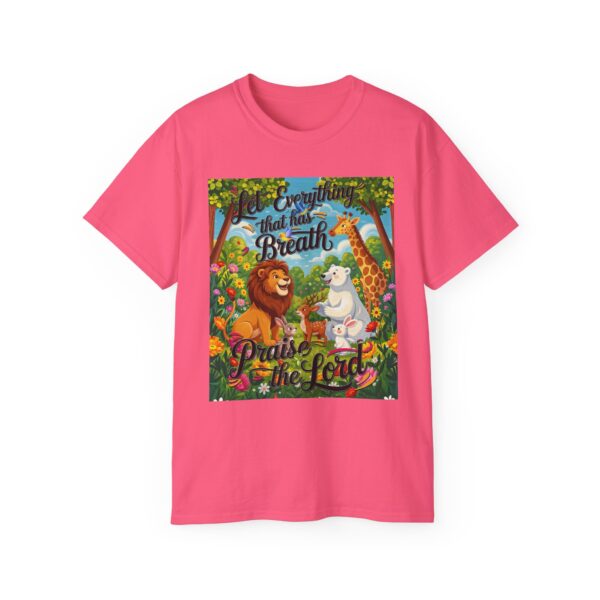 Our inspirational "Let Everything that has Breath Praise the Lord!" Design on a Christian Unisex Cotton T-Shirt, Faith Spiritual Apparel, Love Gift - Image 27