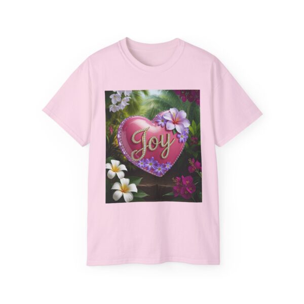 Our inspirational "Joy" 'Solid Pink Heart' Design! on a Christian Unisex Cotton T-Shirt, Faith Spiritual Apparel, Love Gift - Image 27