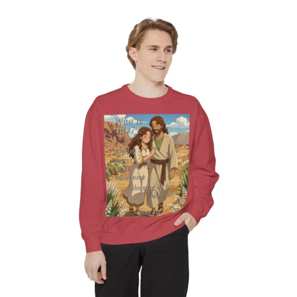Sweatshirt Unisex Inspirational-with our "Who is this?" from Song of Solomon 8:5 design in ANIME style! Faith Apparel Gospel Fashion Jumper, Pullover - Image 6
