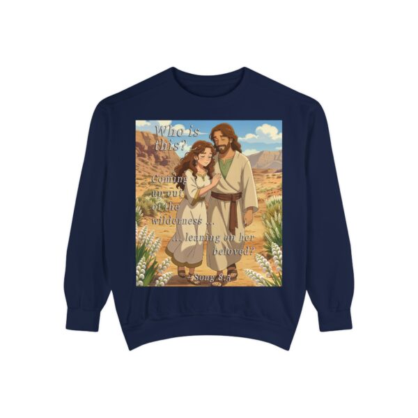 Sweatshirt Unisex Inspirational-with our "Who is this?" from Song of Solomon 8:5 design in ANIME style! Faith Apparel Gospel Fashion Jumper, Pullover - Image 36