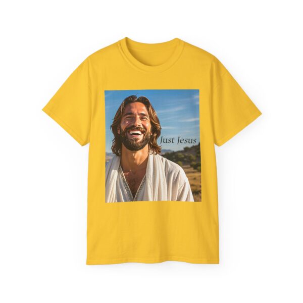 Our inspirational "Just Jesus" Design!! on a Christian Unisex Cotton T-Shirt, Faith Spiritual Apparel, Love Gift - Image 11