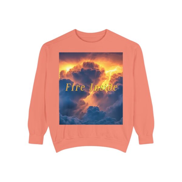 Sweatshirt Unisex Inspirational with our 'Storm Light' "Fire Inside" design! Beauty of Creation Tropical Storm, Jumper, Gift Nature Lovers - Image 6