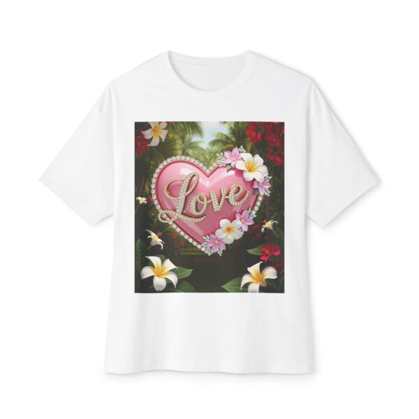 Our Inspirational "Love" 'Solid Pink Heart' Design! Boxy T-Shirt Christian Faith Apparel Unisex Cotton Tee, Oversized Boxy Top T-shirt - Image 3