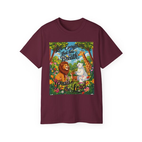 Our inspirational "Let Everything that has Breath Praise the Lord!" Design on a Christian Unisex Cotton T-Shirt, Faith Spiritual Apparel, Love Gift - Image 9