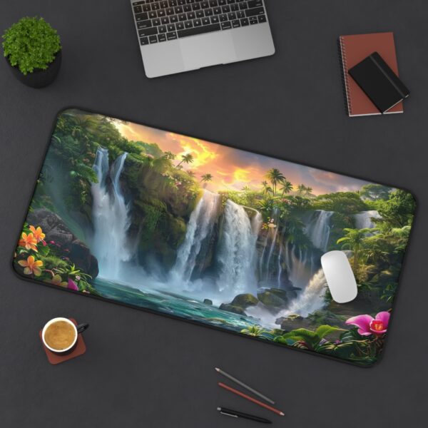 Inspirational Desk Mat 'Philippine Waterfall' - Mouse Pad, Office Decor Desk Accessory, Gaming Pad, Computer Mat, Non-Slip - Image 8