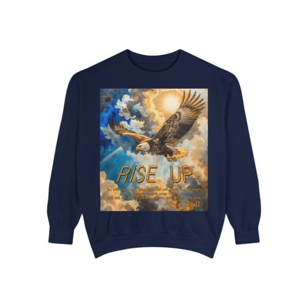 Sweatshirt Unisex Inspirational-with our "RISE UP" 'soaring eagle' design with Isaiah 40:31! Faith Apparel Gospel Fashion Jumper, Pullover - Image 36