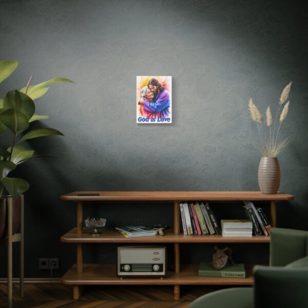 Inspirational Wall Art Canvas, "God is Love" Jesus hugging Grandmother, Christian Home Decor, Uplifting Religious Gift, Faith-Based Artwork - Image 6