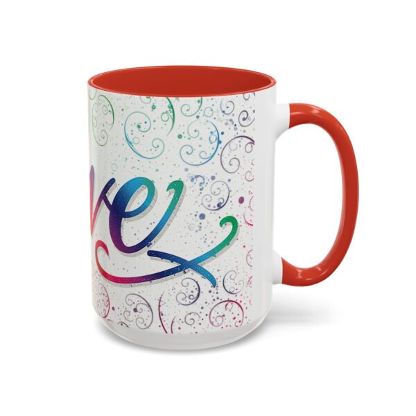 Our inspirational "Love" 'spirals' Ceramic Accent Coffee Mug Design is Perfect for Wedding Gifts, Inspirational Decor - Image 30