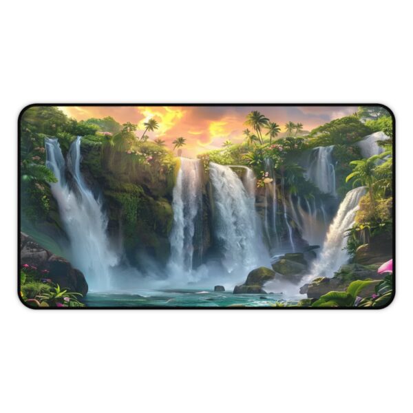 Inspirational Desk Mat 'Philippine Waterfall' - Mouse Pad, Office Decor Desk Accessory, Gaming Pad, Computer Mat, Non-Slip - Image 4