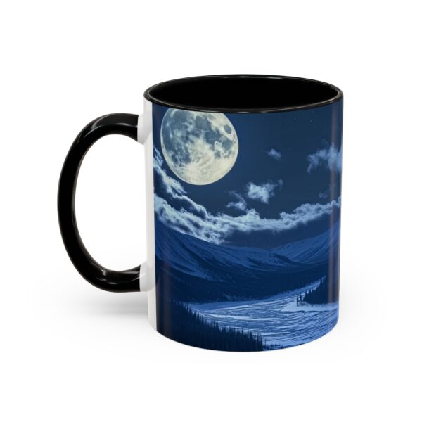Our inspirational 'Wolf Moon' Ceramic Accent Coffee Mug Design is Perfect for Wedding Gifts, Inspirational Decor - Image 3