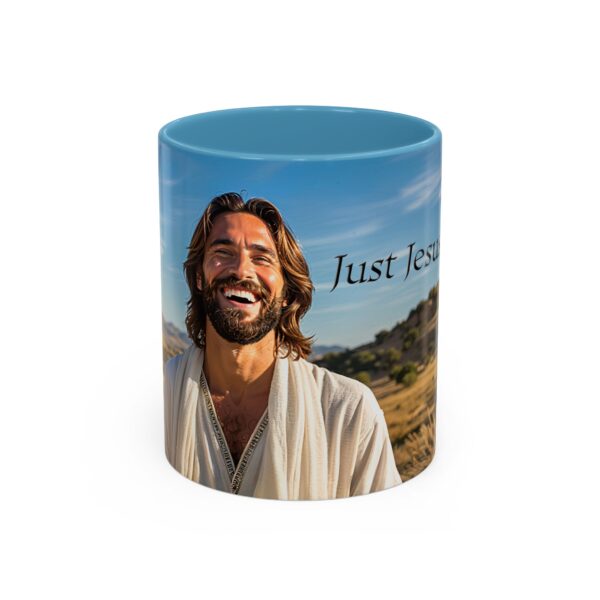 Our inspirational "Just Jesus" Ceramic Accent Coffee Mug Design is Perfect for Wedding Gifts, Inspirational Decor - Image 33