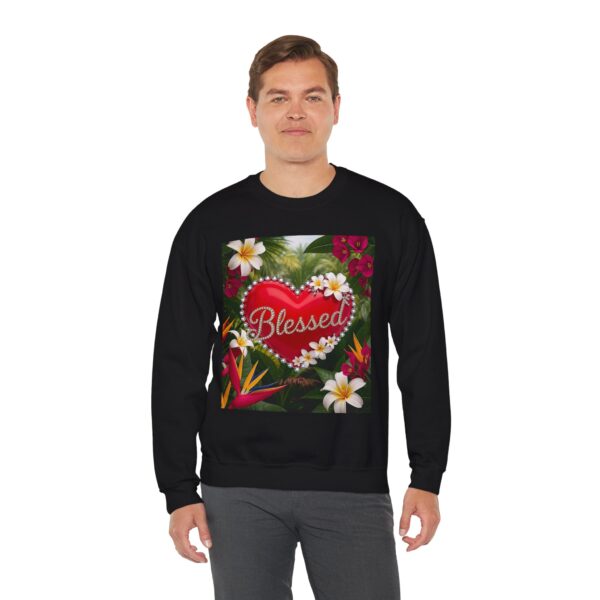 Crewneck Sweatshirt-with our Inspirational "Blessed" 'Solid Red Heart' Design!! Vintage Inspired Faith Apparel, Gospel Fashion Unisex Heavy - Image 9