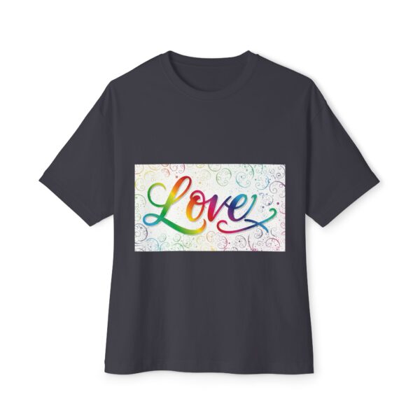 Our  "Love" 'spirals' design on a Unisex Tee, Inspirational Oversized Box Tshirt, Religious Graphic Top, Travel Bible Verse Apparel - Image 11