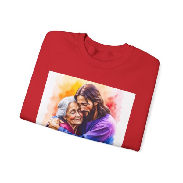 Crewneck Sweatshirt with our "God is Love" series with Jesus hugging Grandmother! Inspirational Biblical, Vintage Inspired, Gift - Image 48