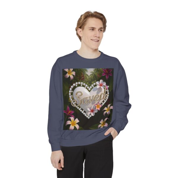 Sweatshirt Unisex with our Inspirational "Saved" 'Pure White Heart' Design! Faith Apparel Gospel Fashion Jumper, Pullover - Image 35