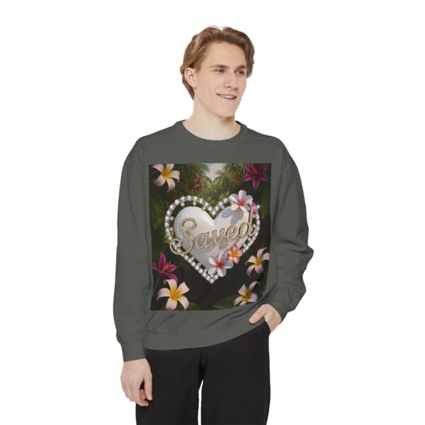 Sweatshirt Unisex with our Inspirational "Saved" 'Pure White Heart' Design! Faith Apparel Gospel Fashion Jumper, Pullover - Image 19