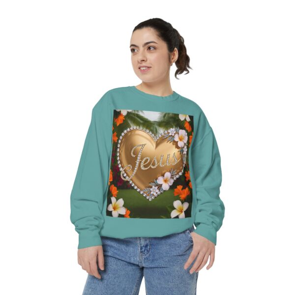 Sweatshirt Unisex with our Inspirational "Jesus" 'Diamond Ring-Solid Gold Heart' Design! Faith Apparel Gospel Fashion - Image 24