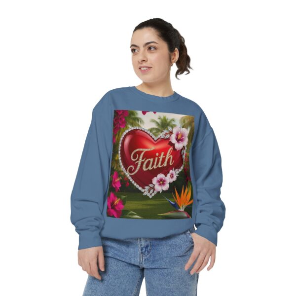 Sweatshirt Unisex Inspirational-With our "FAITH" 'Solid Red Heart' design! Beauty of Creation Tropical Beach Comfort, Jumper, Gift - Image 22