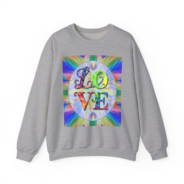 Crewneck Sweatshirt-with our inspirational "Love" 'kaleidoscope' Design!! Vintage Inspired Faith Apparel, Gospel Fashion Unisex Heavy - Image 10
