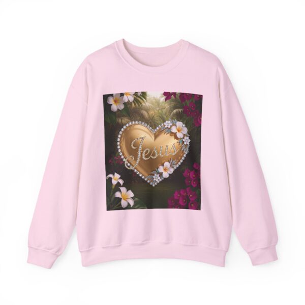 Crewneck Sweatshirt-with our inspirational "Jesus" 'Solid Gold Heart' Design!! Vintage Inspired Faith Apparel, Gospel Fashion Unisex Heavy - Image 19