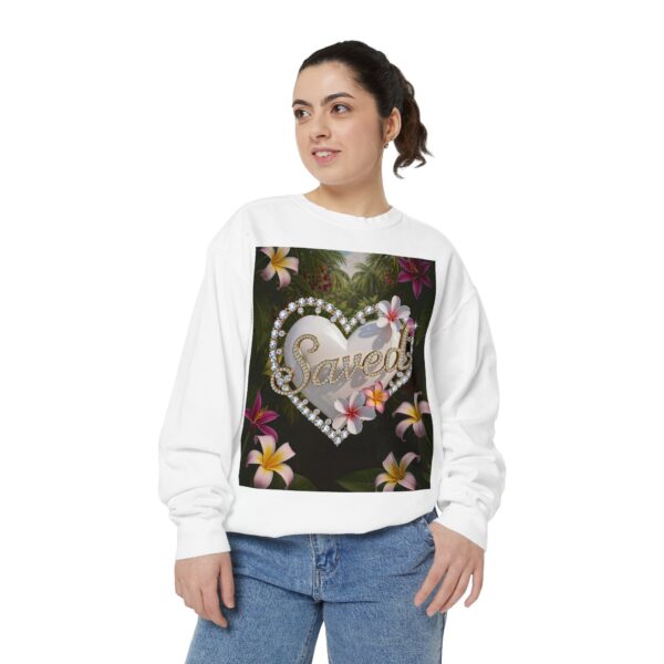 Sweatshirt Unisex with our Inspirational "Saved" 'Pure White Heart' Design! Faith Apparel Gospel Fashion Jumper, Pullover - Image 10