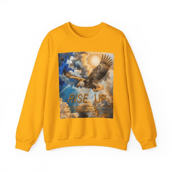 Crewneck Sweatshirt-with our "RISE UP" 'soaring eagle' design with Isaiah 40:31! Vintage Inspired Faith Apparel, Gospel Fashion Unisex Heavy - Image 12