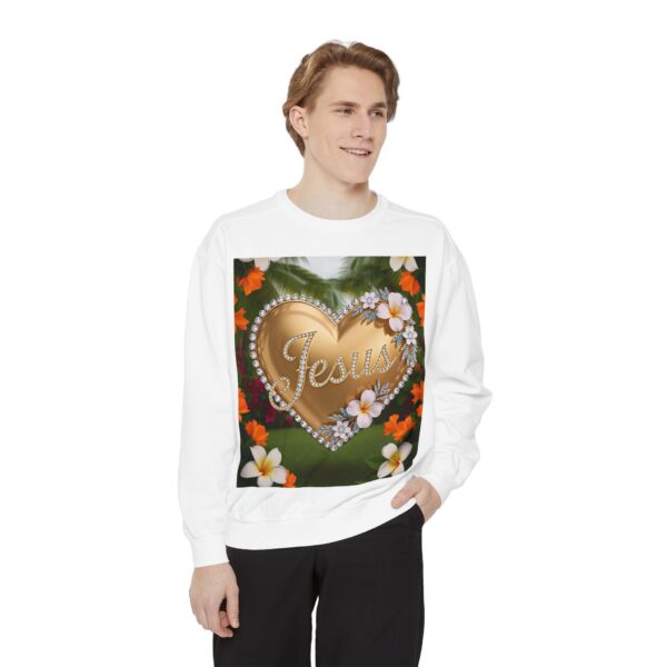 Sweatshirt Unisex with our Inspirational "Jesus" 'Diamond Ring-Solid Gold Heart' Design! Faith Apparel Gospel Fashion - Image 15