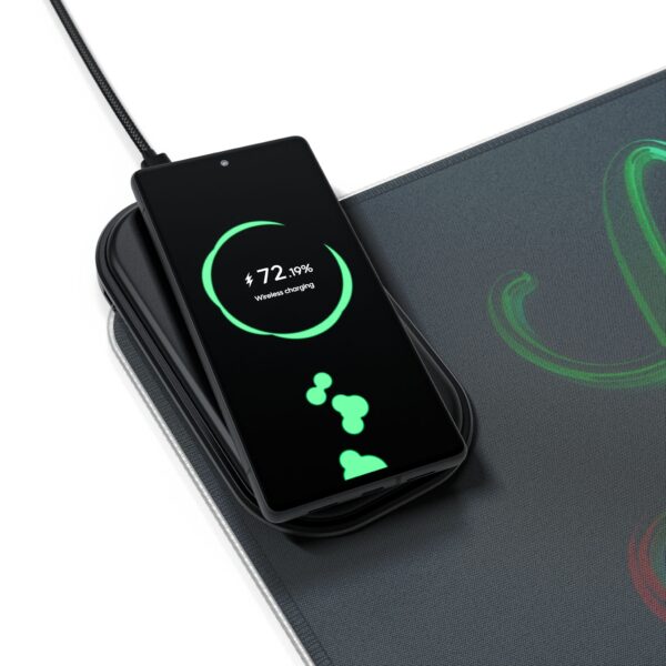 LED + Wireless Charger Gaming Mouse Pad with our inspirational "Love" 'light in darkness' Design, Gaming Desk Accessory, Tech Gift, Home Office Gamer Essentials - Image 3