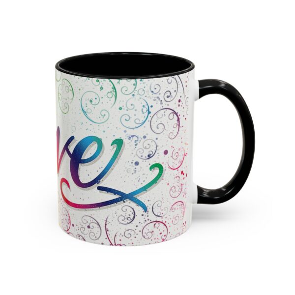 Our inspirational "Love" 'spirals' Ceramic Accent Coffee Mug Design is Perfect for Wedding Gifts, Inspirational Decor - Image 2