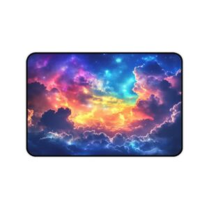 Inspirational Desk Mat 'Cosmic Clouds' Heavenly Christian Mouse Pad, Office Decor Desk Accessory, Gaming Pad, Computer Mat, Non-Slip