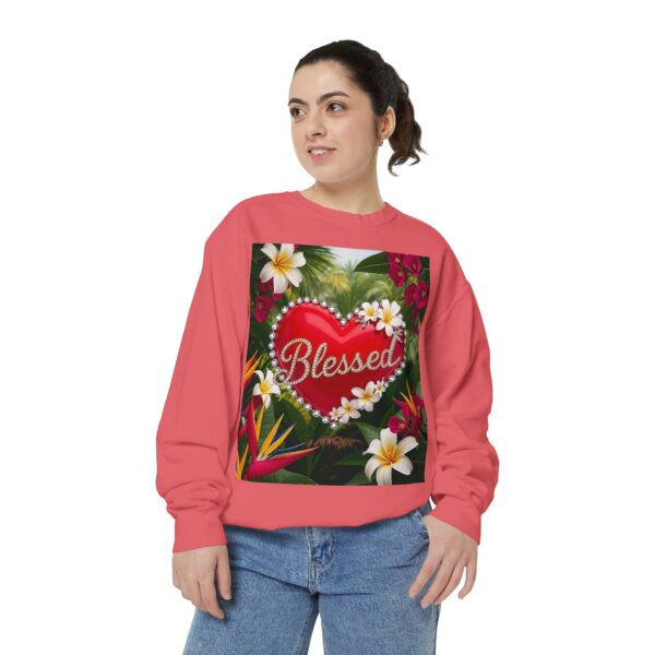 Sweatshirt Unisex with our Inspirational "Blessed" 'Solid Red Heart' Design!! Faith Apparel Gospel Fashion Jumper, Pullover - Image 41