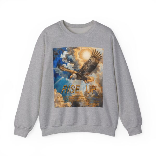 Crewneck Sweatshirt-with our "RISE UP" 'soaring eagle' design with Isaiah 40:31! Vintage Inspired Faith Apparel, Gospel Fashion Unisex Heavy - Image 9
