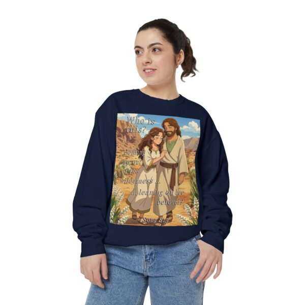 Sweatshirt Unisex Inspirational-with our "Who is this?" from Song of Solomon 8:5 design in ANIME style! Faith Apparel Gospel Fashion Jumper, Pullover - Image 37