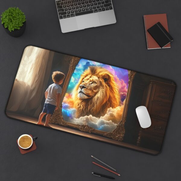 Inspirational Desk Mat 'Benji's Reflection' Biblical Fantasy. Mouse Pad, Office Decor Desk Accessory, Gaming Pad, Computer Mat, Non-Slip - Image 9