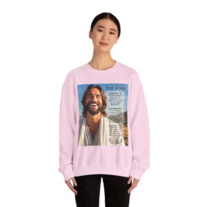 Crewneck Sweatshirt with our inspirational "Just Jesus" and Verses on Salvation Design! Vintage Inspired Faith Apparel, Gospel Fashion Unisex Heavy