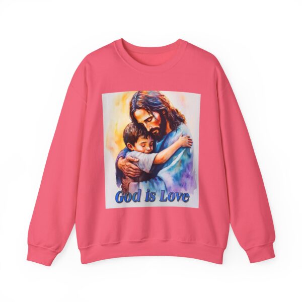 Crewneck Sweatshirt-with our "God is Love" series with Jesus hugging a young boy! Inspirational Biblical Vintage Inspired Gift - Image 21