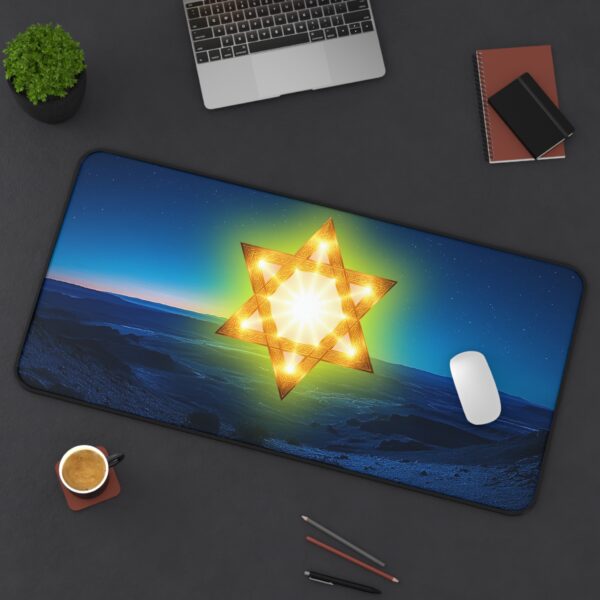 Inspirational Desk Mat 'Star of David over Israel' - Mouse Pad, Office Decor Desk Accessory, Gaming Pad, Computer Mat, Non-Slip - Image 8