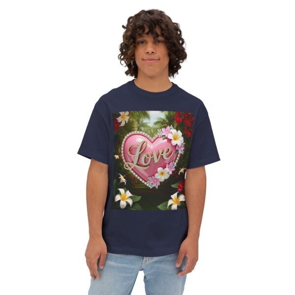 Our Inspirational "Love" 'Solid Pink Heart' Design! Boxy T-Shirt Christian Faith Apparel Unisex Cotton Tee, Oversized Boxy Top T-shirt - Image 11