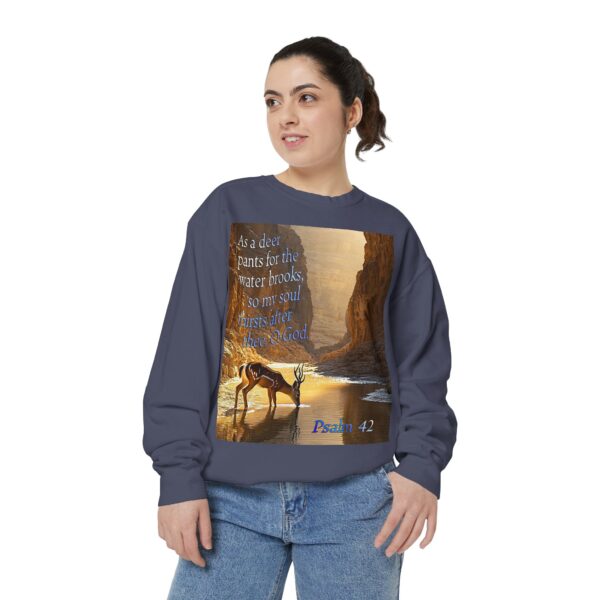 Sweatshirt Unisex with our inspirational Psalm 42 'As a Deer Pants' design! Faith Apparel Gospel Fashion Jumper, Pullover - Image 34