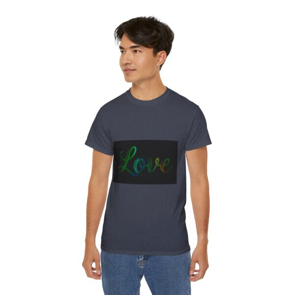 Our inspirational "Love" 'light in darkness' Design!! on a Christian Unisex Cotton T-Shirt, Faith Spiritual Apparel, Love Gift - Image 24